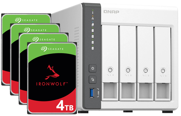 Serwer NAS Qnap TS-433 16TB (4x4TB) Seagate IronWolf / 4GB RAM