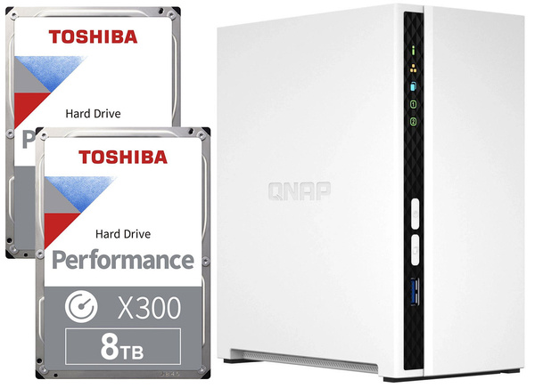 Serwer NAS Qnap TS-233 16TB (2x8TB) Toshiba Performance X300