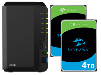 Serwer NAS Synology Diskstation DS220+ 8TB (2x4TB) Seagate SkyHawk HDD