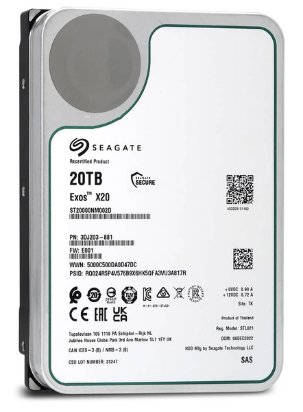 Dysk serwerowy SAS HDD Seagate Exos X20 ST20000NM002D 20TB