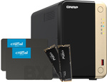 Serwer NAS Qnap TS-264 8TB (2x4TB) Crucial BX500 + 1TB (2x500GB) Crucial P3 Plus / 8GB RAM