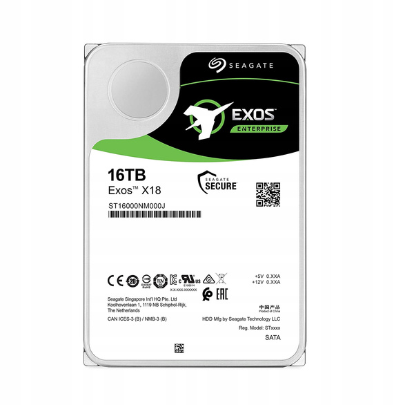 Dysk twardy Seagate Exos X18 ST16000NM000J 16TB SATA III 3,5" USZKODZONY