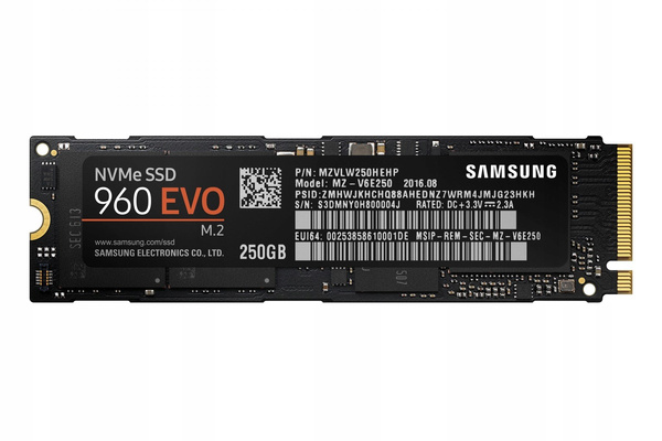 Dysk SSD SAMSUNG 960 EVO 250GB M2 NVMe (Samsung MZ-V6E250BW)