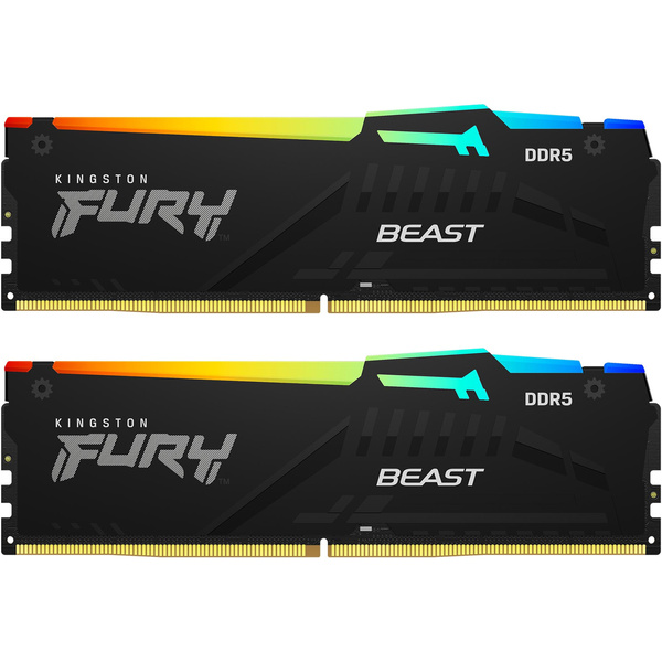 Pamięć RAM Kingston Fury Beast DDR5 RGB 16GB 4800MHz CL38 (KF548C38BBAK2-16)