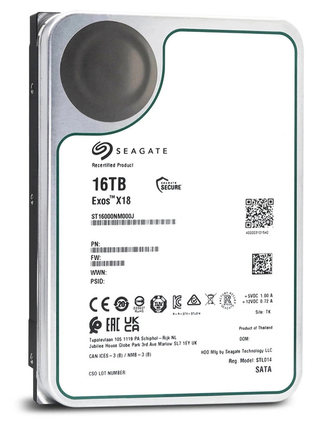 Dysk HDD 3.5" Seagate Exos X18 ST16000NM000J 16TB Uszkodzony