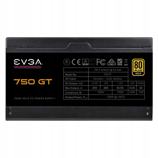Zasilacz EVGA SuperNOVA 750 GT 750 W 80 PLUS Gold (220-GT-0750-Y2)
