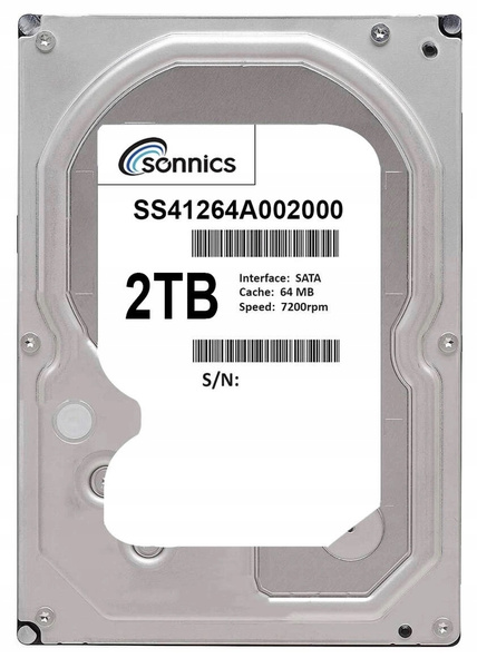 Dysk twardy Sonnics  2TB SATA 3,5"  USZKODZONY (SS41264A002000GA)