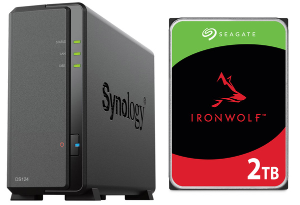 Serwer NAS Synology Diskstation DS124 + 2TB Seagate IronWolf HDD