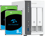 Serwer NAS Qnap TS-216G 16TB (2x8TB) Seagate SkyHawk AI / 4GB RAM