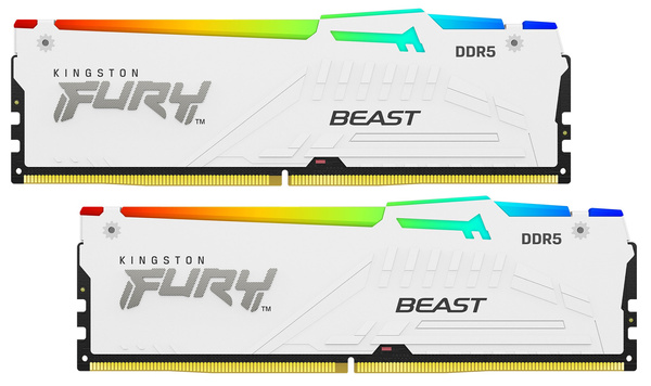 Pamięć RAM Kingston Fury Beast RGB White 32GB 6000MHz DDR5 CL40 (KF560C40BWAK2-32)