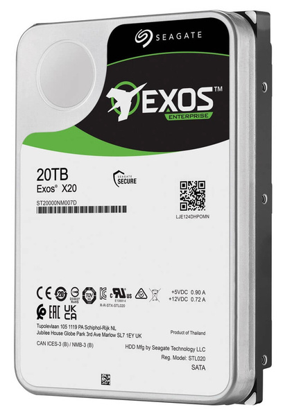 Dysk HDD 3.5" Seagate Exos X20 ST20000NM007D 20TB (U)