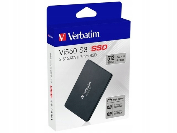 Dysk SSD Verbatim VI550 S3 SSD 512GB 2.5" SATA III 512GB (USZKODZONY) (VI550S3)