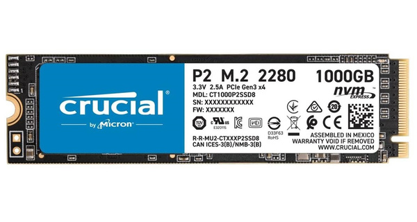 Dysk SSD M.2 NVMe Crucial P2 1TB (CT1000P2SSD8) (U)