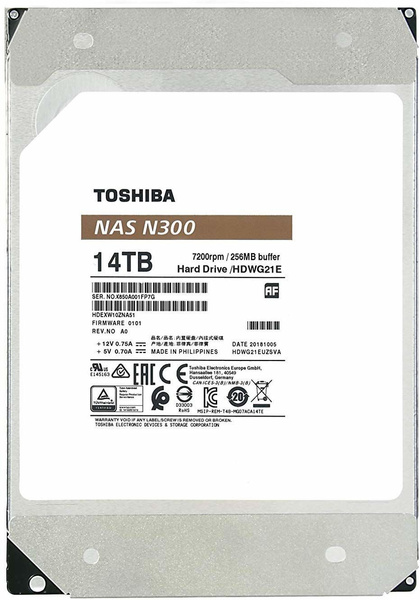 Dysk HDD Toshiba N300 HDWG21EUZSVA 14TB (W)