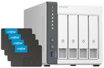 Serwer NAS Qnap TS-433 16TB (4x4TB) Crucial BX500 / 4GB RAM