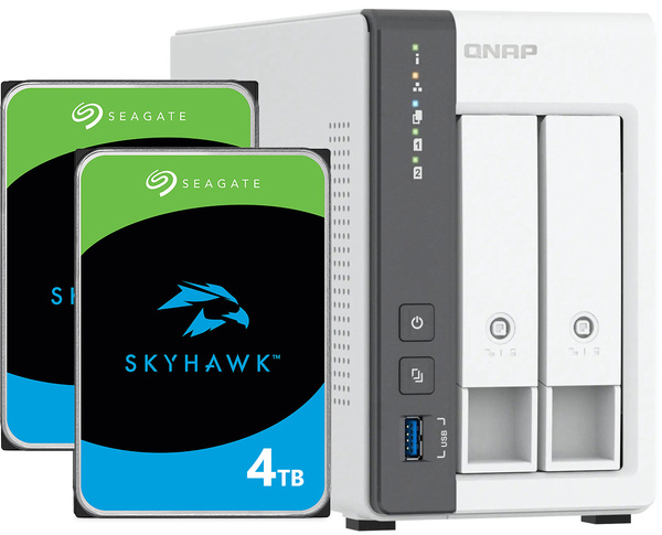 Serwer NAS Qnap TS-216G 8TB (2x4TB) Seagate SkyHawk / 4GB RAM