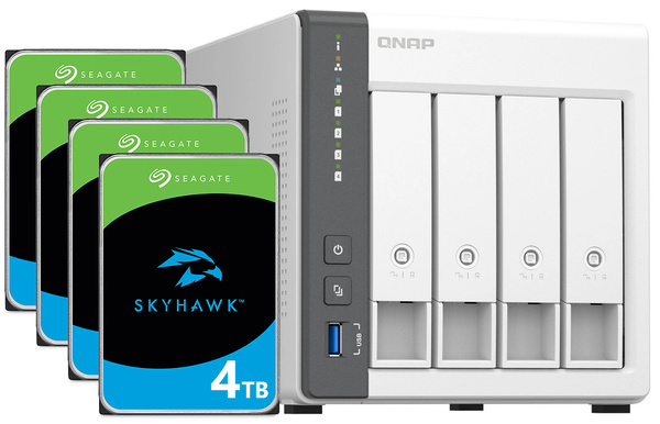 Serwer NAS Qnap TS-433 16TB (4x4TB) Seagate SkyHawk / 4GB RAM