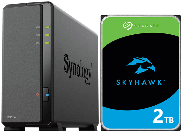 Serwer NAS Synology DiskStation DS124 2TB Seagate SkyHawk