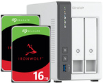 Serwer NAS Qnap TS-216G 32TB (2x16TB) Seagate IronWolf / 4GB RAM