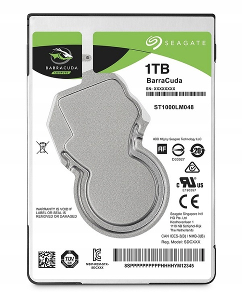 SEAGATE BARRACUDA WEWNĘTRZNY DYSK TWARDY 1 TB 125523 (ST1000LM048)USZKODZONY