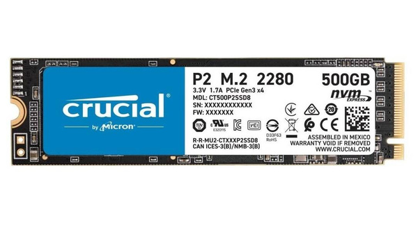 Dysk SSD M.2 NVMe Crucial P2 500GB (CT500P2SSD8)