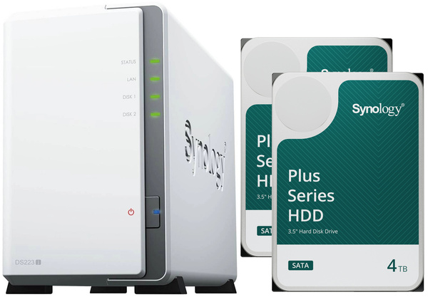 Serwer NAS Synology Diskstation DS223j 8TB (2x4TB) Synology HAT3300-4T