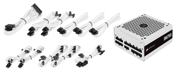 Modularny zasilacz ATX Corsair RM750 White (wersja 2021) 750W  (CP-9020231-EU) 