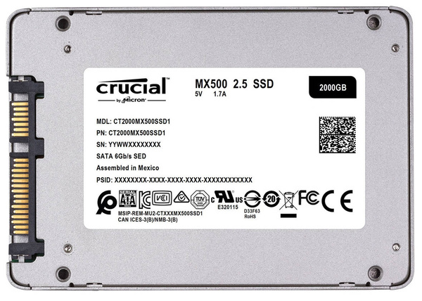 Dysk SSD 2.5 cala Crucial MX500 2TB (CT2000MX500SSD1)