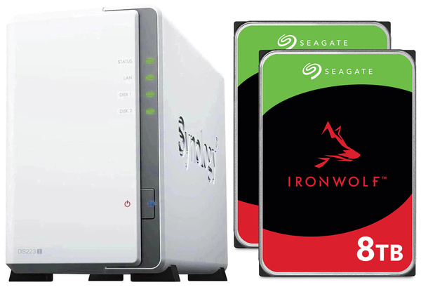 Serwer NAS Synology Diskstation DS223j 16TB (2x8TB) Seagate IronWolf