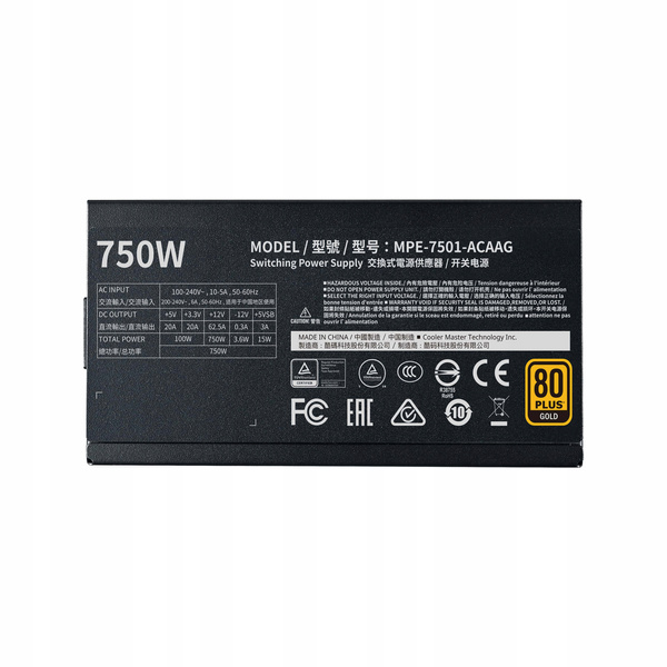 Zasilacz Cooler Master MWE v2 750 W 80 PLUS Gold (MPE-7501-AFAAG-EU)