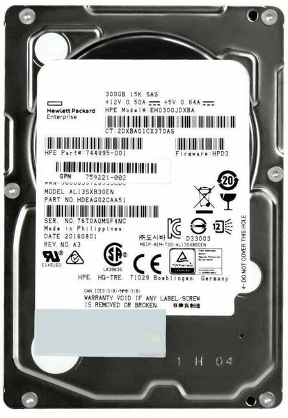 Dysk serwerowy SAS HDD SFF Hewlett Packard Enterprise EH0300JDXBA 300GB