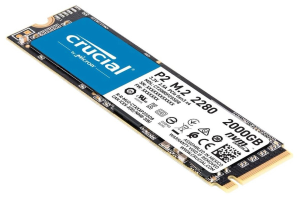 Dysk SSD Crucial P2 2TB M.2 2280 PCI-E x4 Gen3 NVMe (USZKODZONY) (CT2000P2SSD8) 