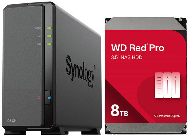 Serwer NAS Synology DiskStation DS124 8TB WD RED PRO