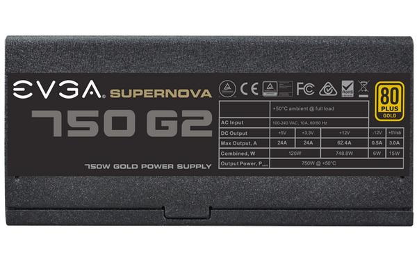 Zasilacz modularny ATX EVGA SuperNova 750 G2 750W 80+Gold (120-G2-0750)