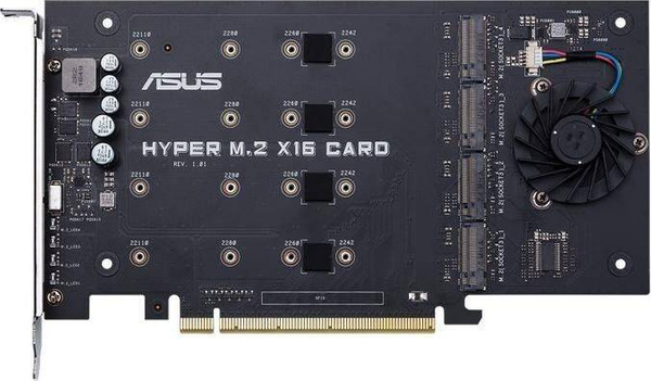 Kontroler Asus PCIe 3.0 x16 - 4x M.2 HyperM.2 X16 Card V2 (90MC06P0-M0EAY0)