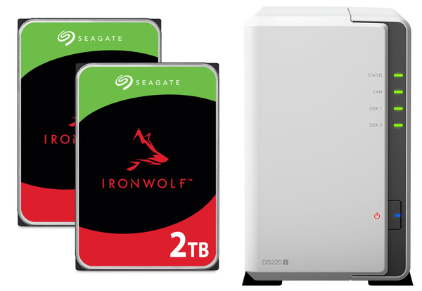 Serwer NAS Synology Diskstation DS220j + 4TB (2x2TB) Seagate IronWolf HDD