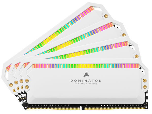 PAMIĘĆ RAM CORSAIR DOMINATOR PLATINUM RGB WHITE 32GB (4x8GB) DDR4 3200MHz CL16