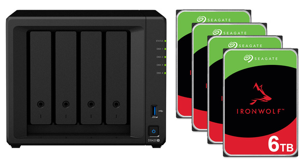 Serwer NAS Synology DiskStation DS420+ 24TB (4x6TB) Seagate IronWolf