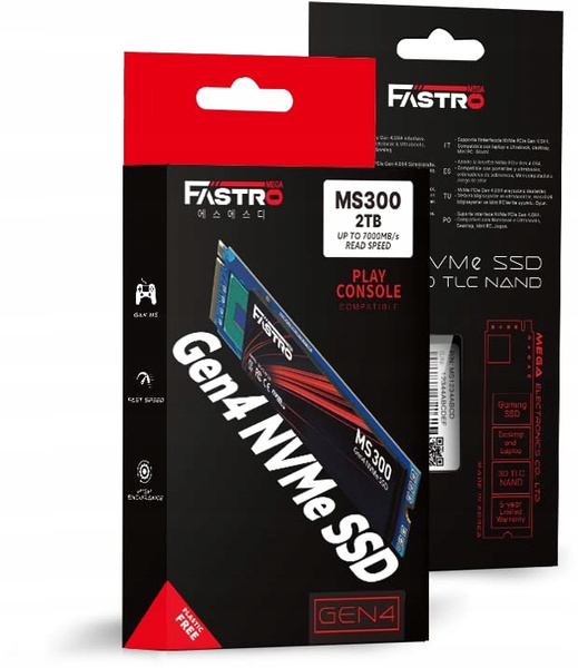 Dysk SSD Mega Fastro SSD 2TB MS300 Series PCI-Express NVMe wewnętrzny 2TB M.2 PCIe USZKODZONY