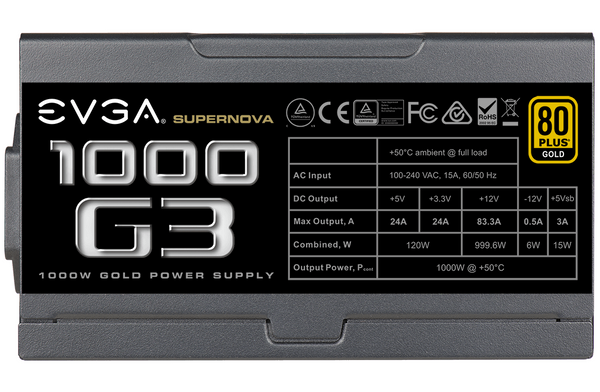 Zasilacz modularny ATX EVGA SuperNova 1000 G3 1000W 80+Gold (220-G3-1000)