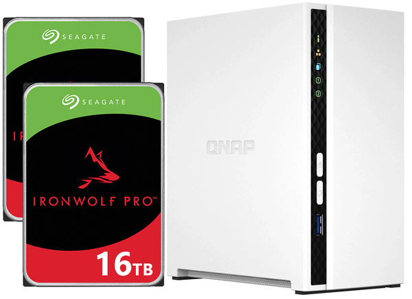 Serwer NAS Qnap TS-233 32TB (2x16TB) Seagate IronWolf PRO