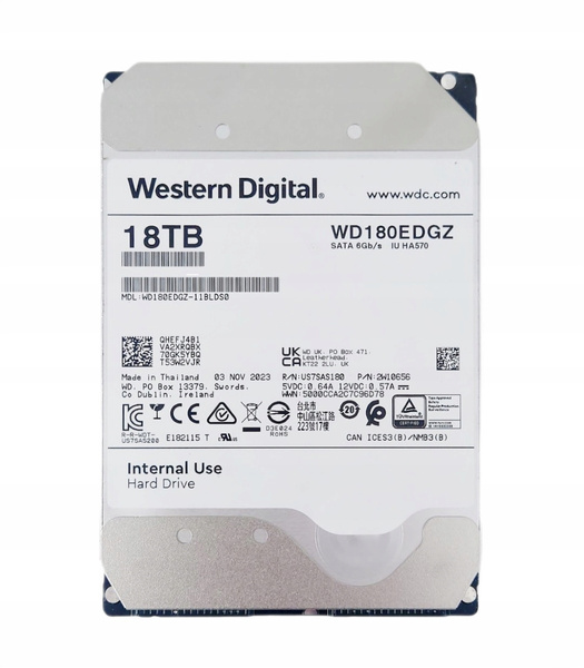Dysk HDD WD WD180EDGZ 18TB SATA III 3,5" (WD180EDGZ) USZKODZONY