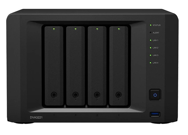 Rejestrator NVR Synology DVA3221 32TB (4x8TB) Seagate SkyHawk AI HDD