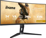 Monitor LED iiyama G-Master 34 cale 3440x1440px VA LED 240Hz Curved  (GCB3486WQSCP-B1)