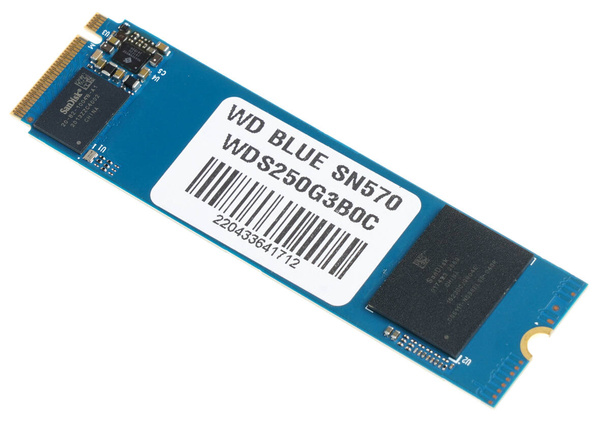 Dysk SSD WD Blue SN570 250GB M.2 2280 PCI-E x4 Gen3 NVMe (WDS250G3B0C)