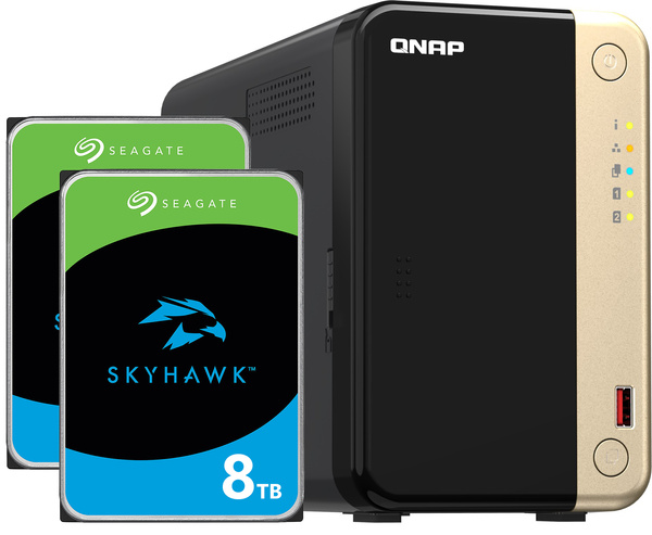 Serwer NAS Qnap TS-264 16TB (2x8TB) Seagate SkyHawk AI / 16GB RAM