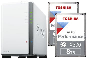 Serwer NAS Synology Diskstation DS223j 16TB (2x8TB) Toshiba X300 HDD