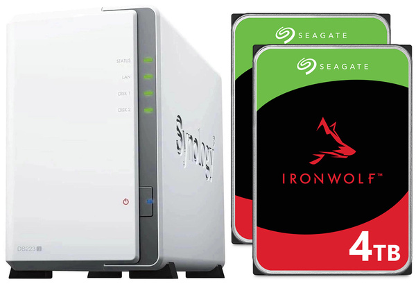 Serwer NAS Synology Diskstation DS223j 8TB (2x4TB) Seagate IronWolf