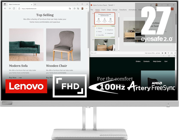 Monitor LED Lenovo L27e-40 27 " 1920 x 1080 px VA (67ACKAC4EU)