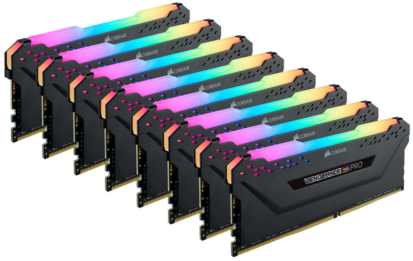 Pamięć RAM Corsair Vengeance RGB PRO 256GB (8x32GB) DDR4 3200MHz CL16 (CMW256GX4M8E3200C16)